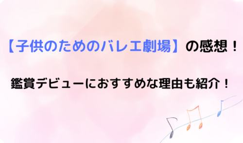 【子供のためのバレエ劇場】の感想！鑑賞デビューにおすすめな理由も紹介！のイメージ画像