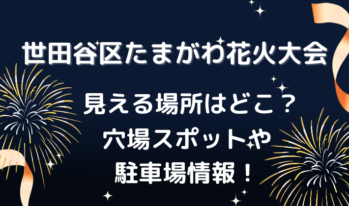 世田谷区たまがわ花火大会の見える場所はどこ？穴場スポットや駐車場アクセスも解説！のイメージ画像